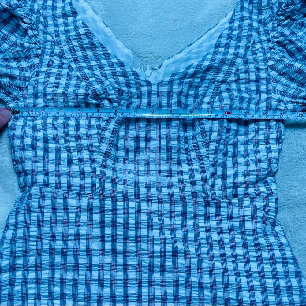 Urban Outfitters Puff Sleeve Plaid Gingham Dress - Picture 2 of 6